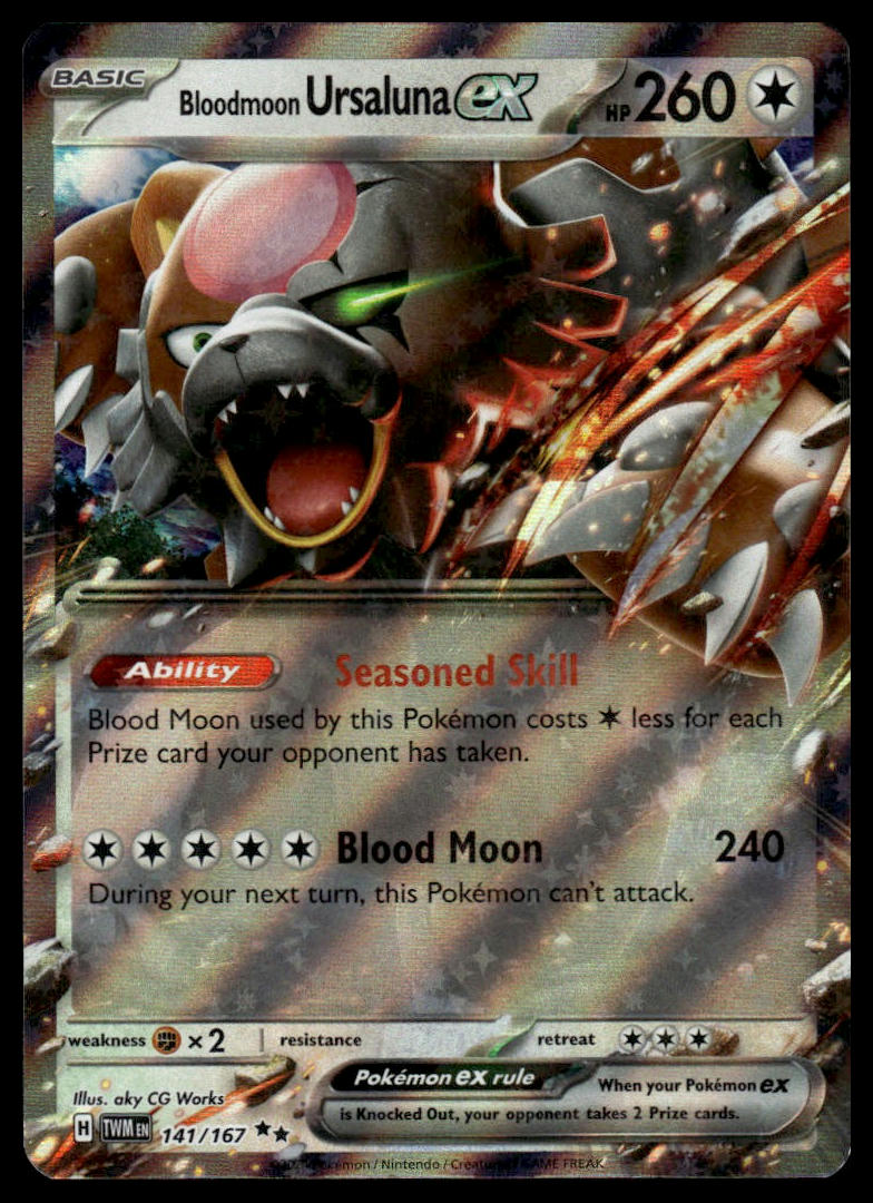 Pokemon TCG Bloodmoon Ursaluna ex #141/167 SV06: Twilight Masquerade