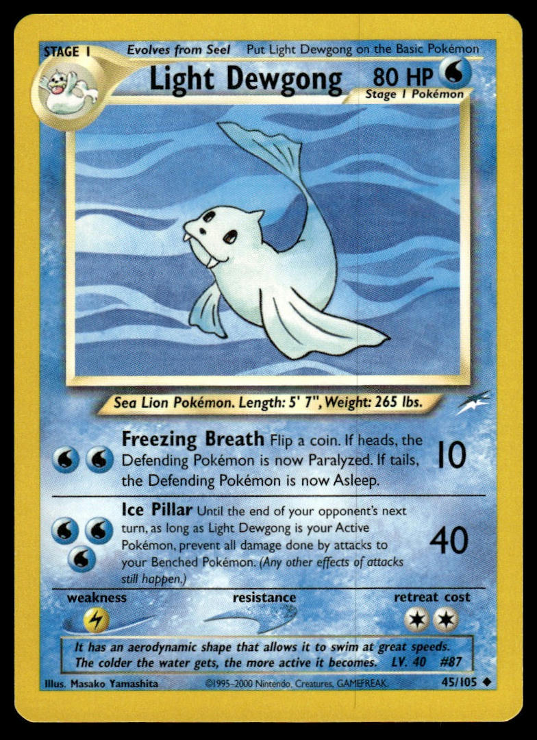 Pokemon TCG Light Dewgong #045/105 Neo Destiny