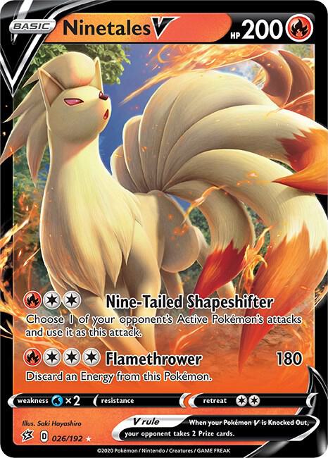 Pokemon Ninetales V 26/192 Rebel Clash
