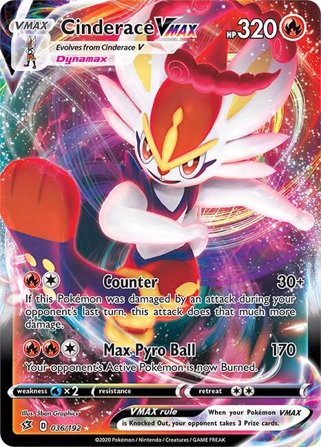 Pokemon Cinderace VMAX 36/192 Rebel Clash