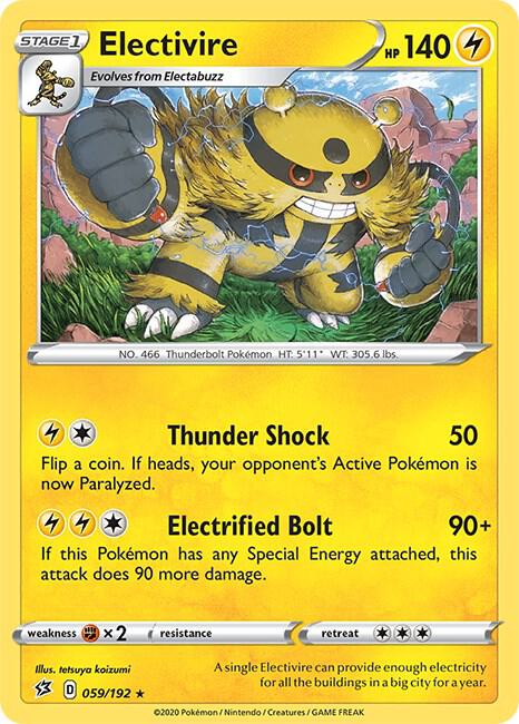 Pokemon Electivire 59/192 Rebel Clash
