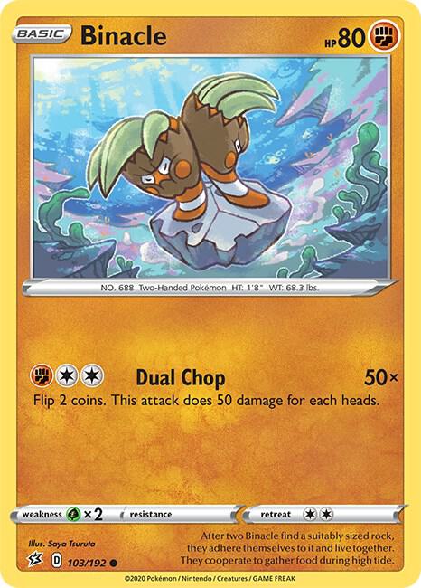 Pokemon Binacle 103/192 Rebel Clash