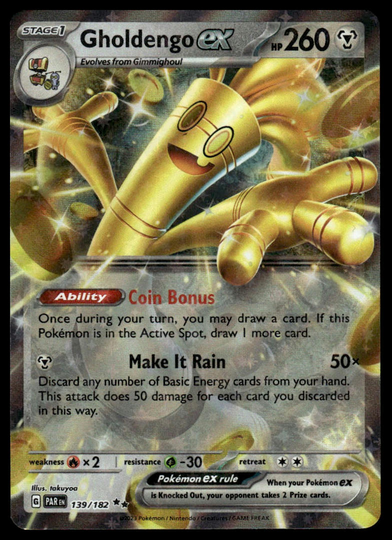 Pokemon TCG Gholdengo ex #139/182 SV04: Paradox Rift