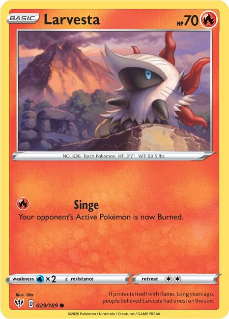 Pokemon Larvesta 29/189 Darkness Ablaze