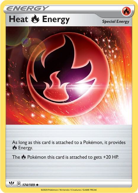 Pokemon Heat Fire Energy 174/189 Darkness Ablaze