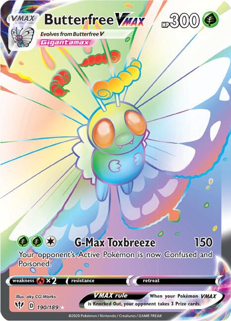Pokemon Butterfree VMAX 190/189 Darkness Ablaze