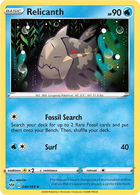 Pokemon Relicanth 40/189 Darkness Ablaze