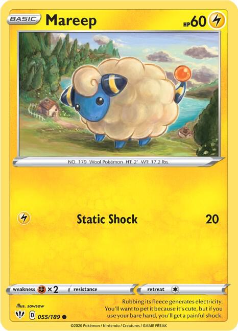 Pokemon Mareep 55/189 Darkness Ablaze