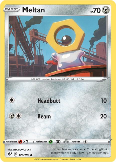 Pokemon Meltan 129/189 Darkness Ablaze