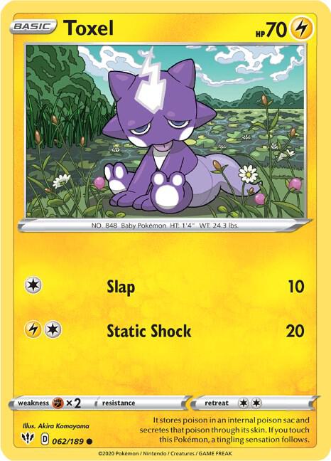 Pokemon Toxel 62/189 Darkness Ablaze
