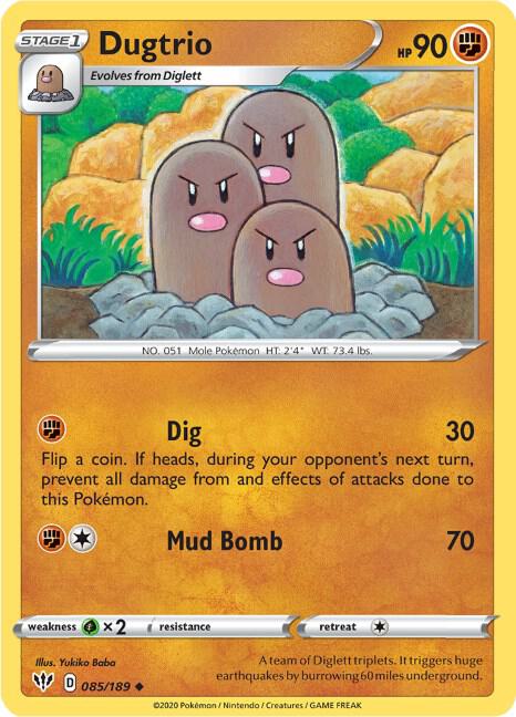 Pokemon Dugtrio 85/189 Darkness Ablaze