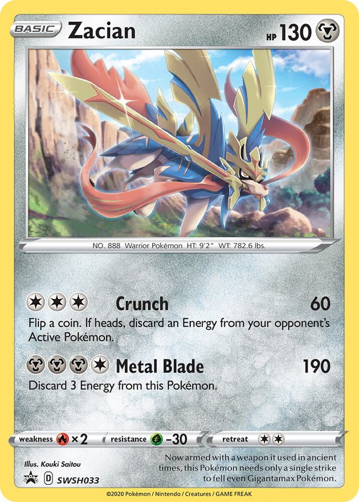 Pokemon Zacian SWSH033 SWSH Black Star Promos