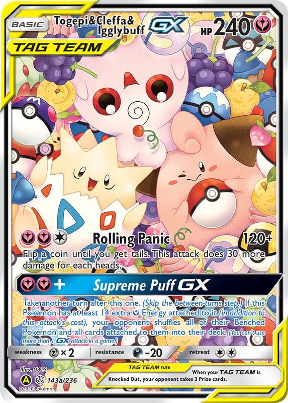 Pokemon Togepi & Cleffa & Igglybuff GX 143a/236 Yellow A Alternate Art