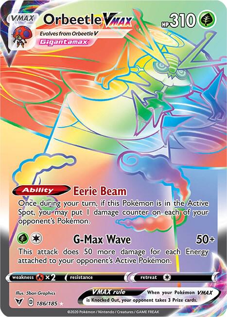 Pokemon Orbeetle VMAX 186/185 Vivid Voltage