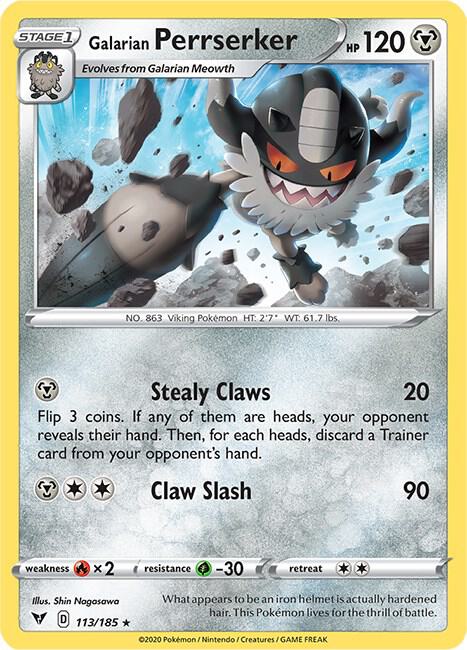 Pokemon Galarian Perrserker 113/185 Vivid Voltage