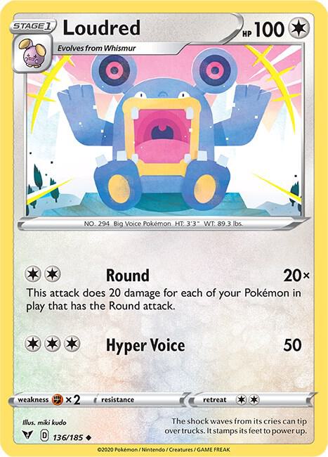 Pokemon Loudred 136/185 Vivid Voltage