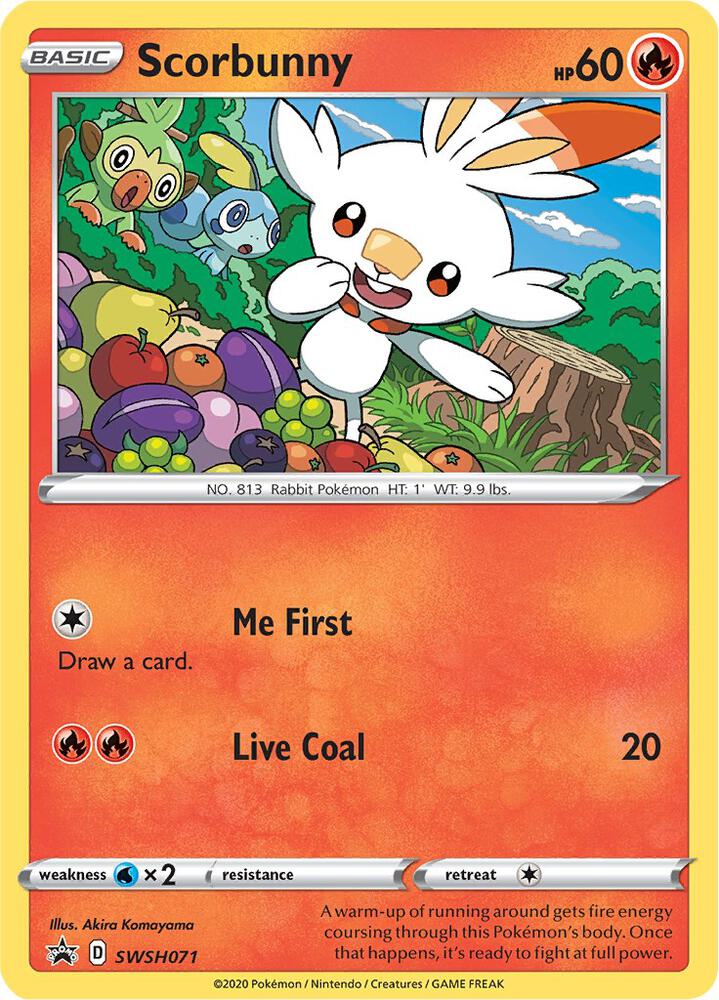 Pokemon Scorbunny SWSH071 SWSH Black Star Promos