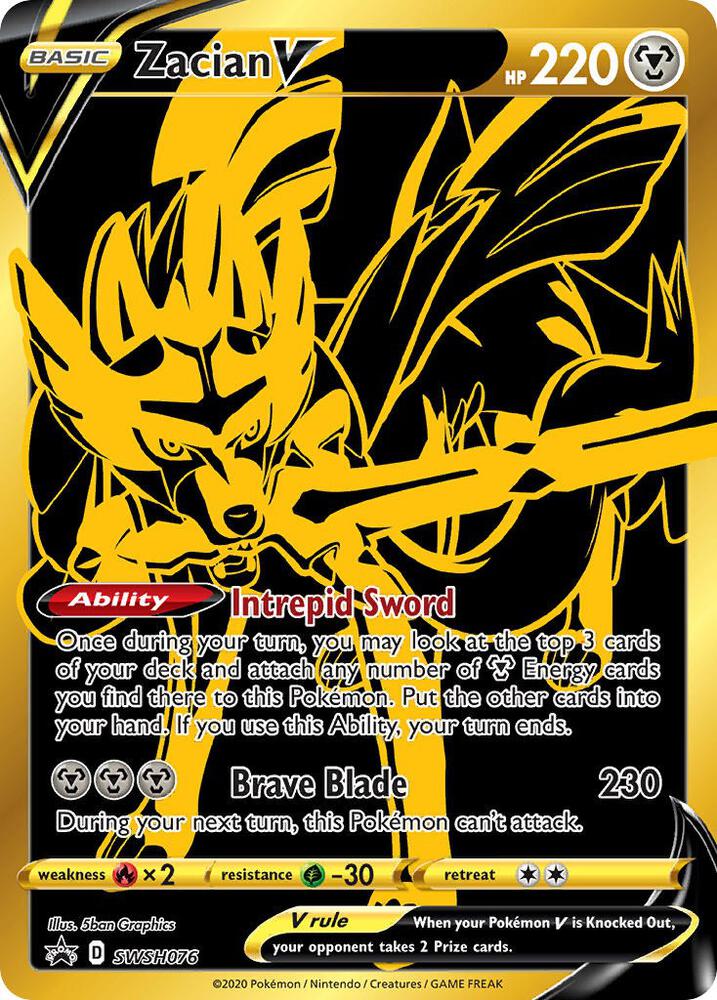 Pokemon Zacian V SWSH076 SWSH Black Star Promos