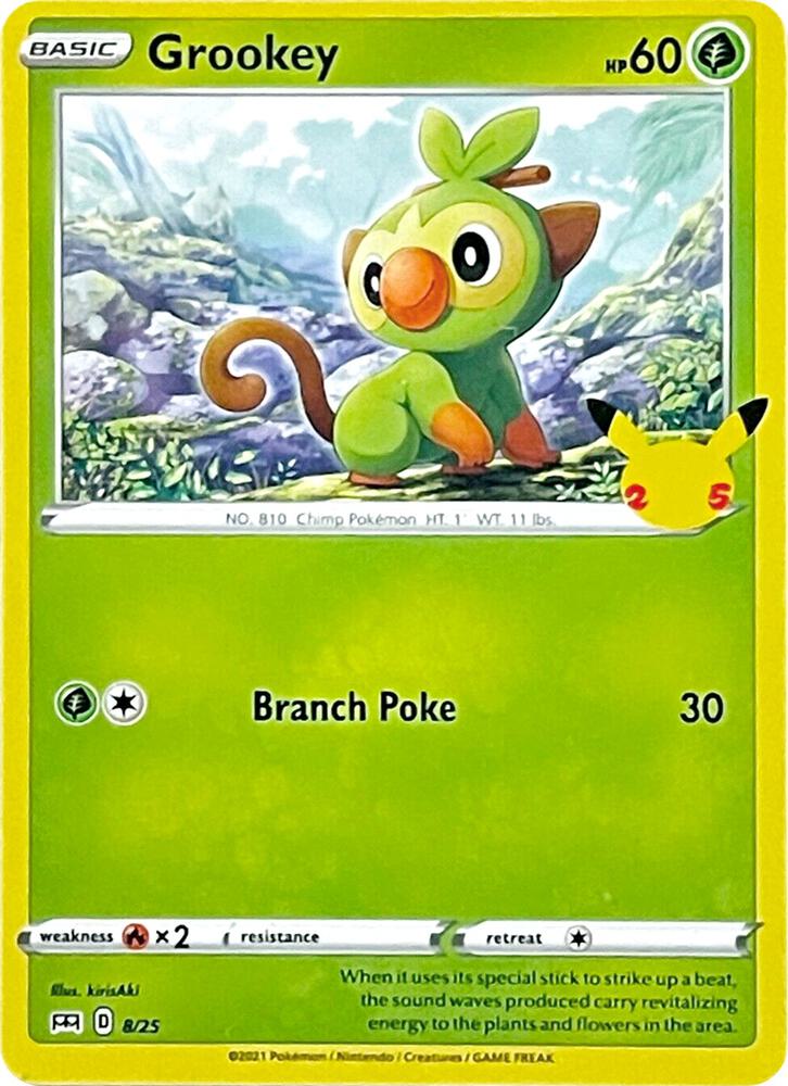 Pokemon Grookey 8/25 McDonald's Collection 2021