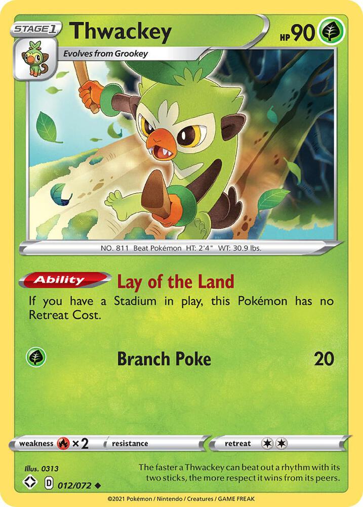 Pokemon Thwackey 12/72 Shining Fates