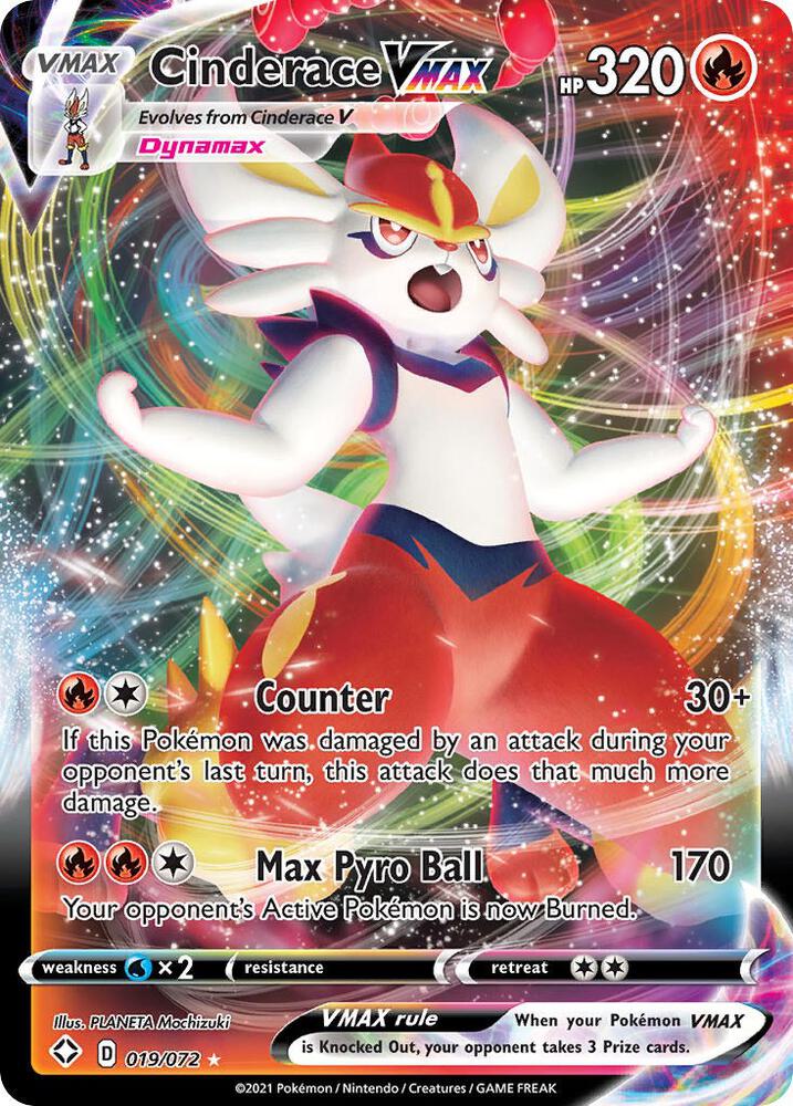 Pokemon Cinderace VMAX 19/72 Shining Fates