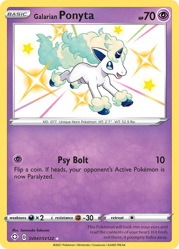 Pokemon Galarian Ponyta SV047/SV122 Shining Fates