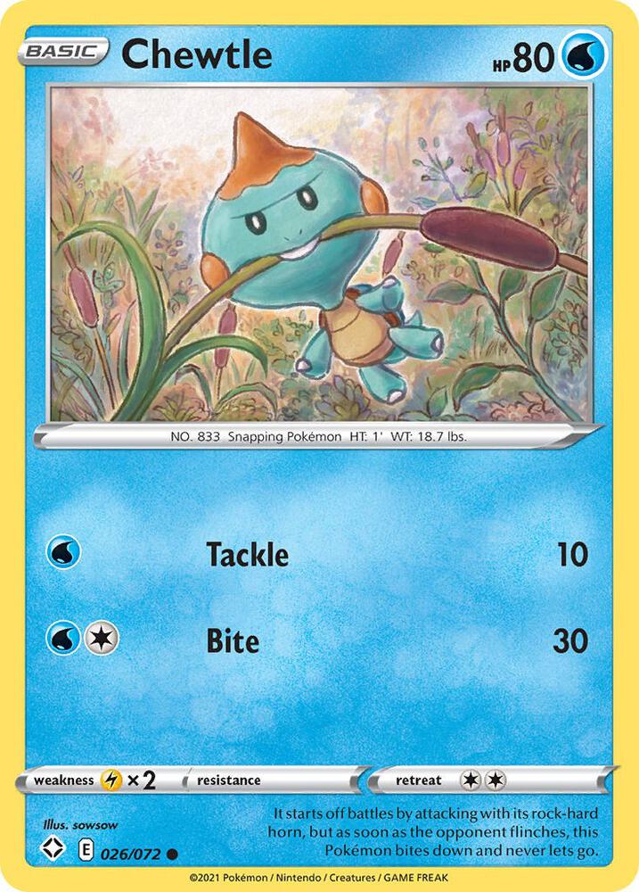 Pokemon Chewtle 26/72 Shining Fates