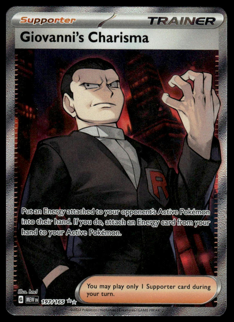 Pokemon TCG Giovanni's Charisma #197/165 SV: Scarlet & Violet 151