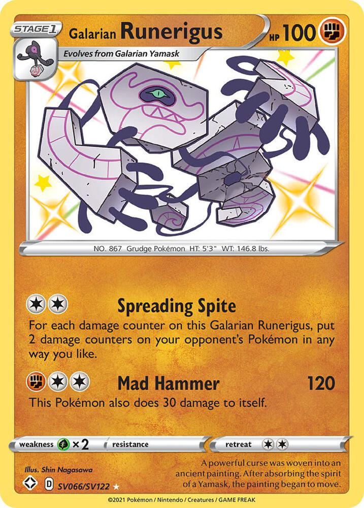 Pokemon Galarian Runerigus SV066/SV122 Shining Fates