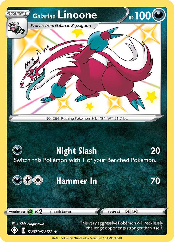 Pokemon Galarian Linoone SV079/SV122 Shining Fates