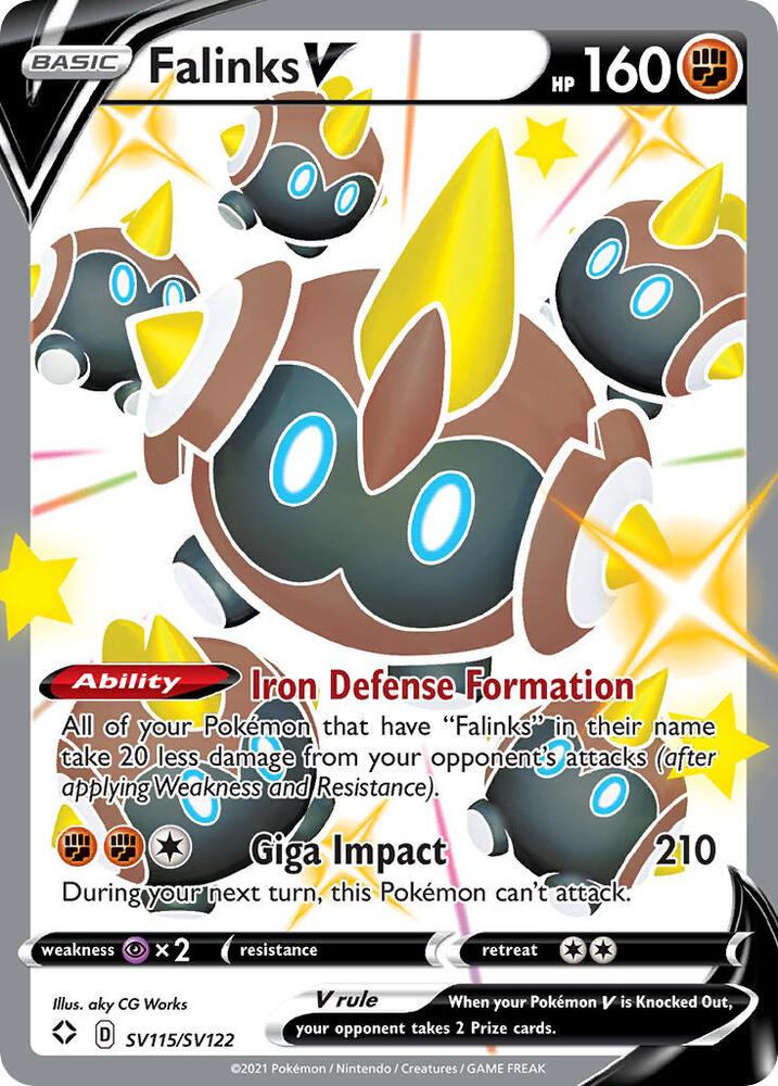 Pokemon Falinks V SV115/SV122 Shining Fates