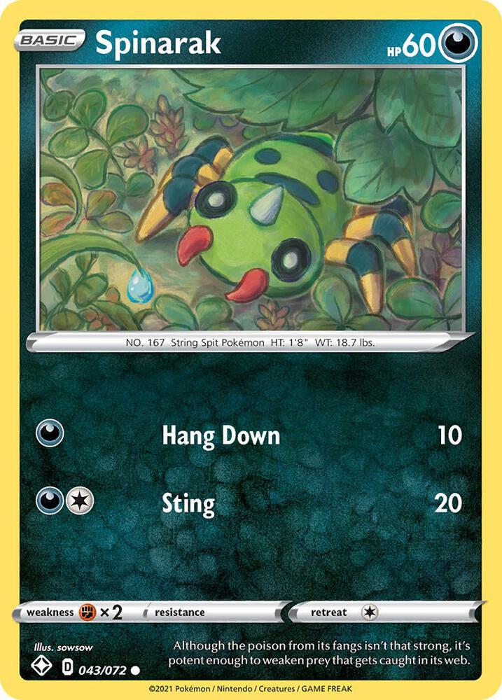 Pokemon Spinarak 43/72 Shining Fates