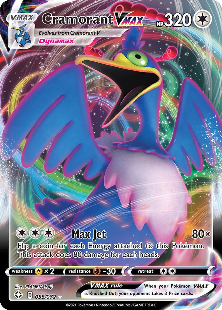 Pokemon Cramorant VMAX 55/72 Shining Fates