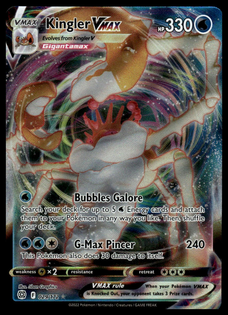 Pokemon TCG Kingler VMAX #029/172 SWSH09: Brilliant Stars