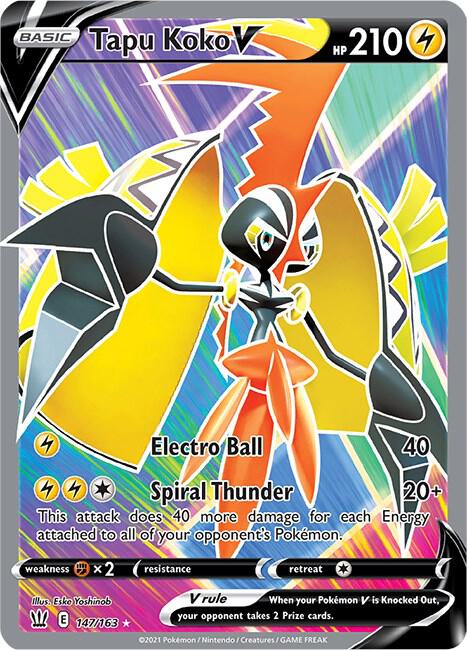 Pokemon Tapu Koko V 147/163 Battle Styles