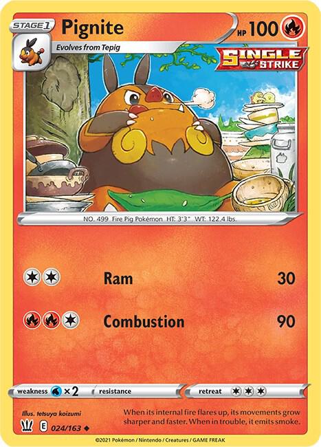 Pokemon Pignite 24/163 Battle Styles