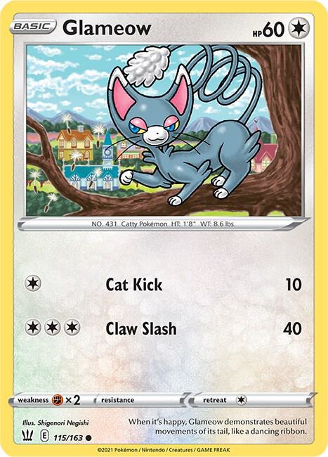 Pokemon Glameow 115/163 Battle Styles