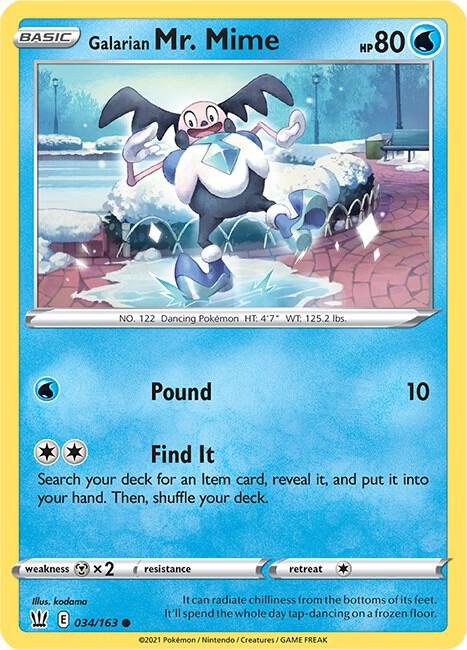 Pokemon Galarian Mr. Mime 34/163 Battle Styles