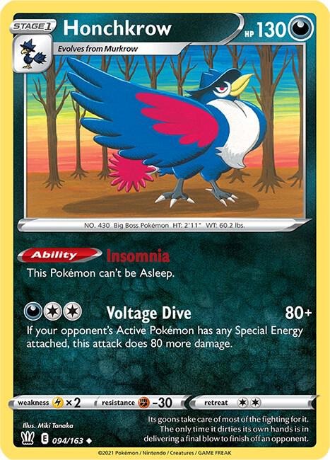 Pokemon Honchkrow 94/163 Battle Styles