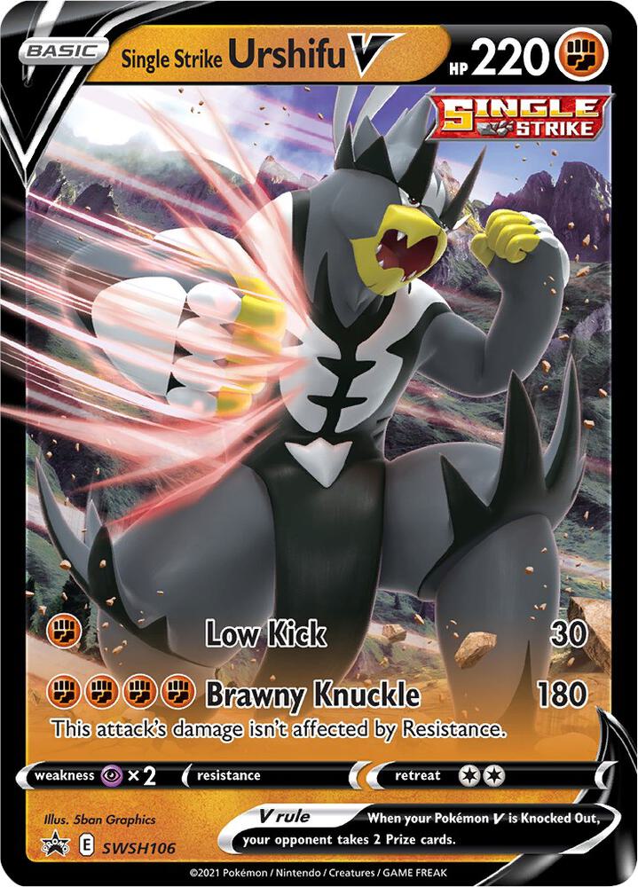 Pokemon Single Strike Urshifu V SWSH106 SWSH Black Star Promos