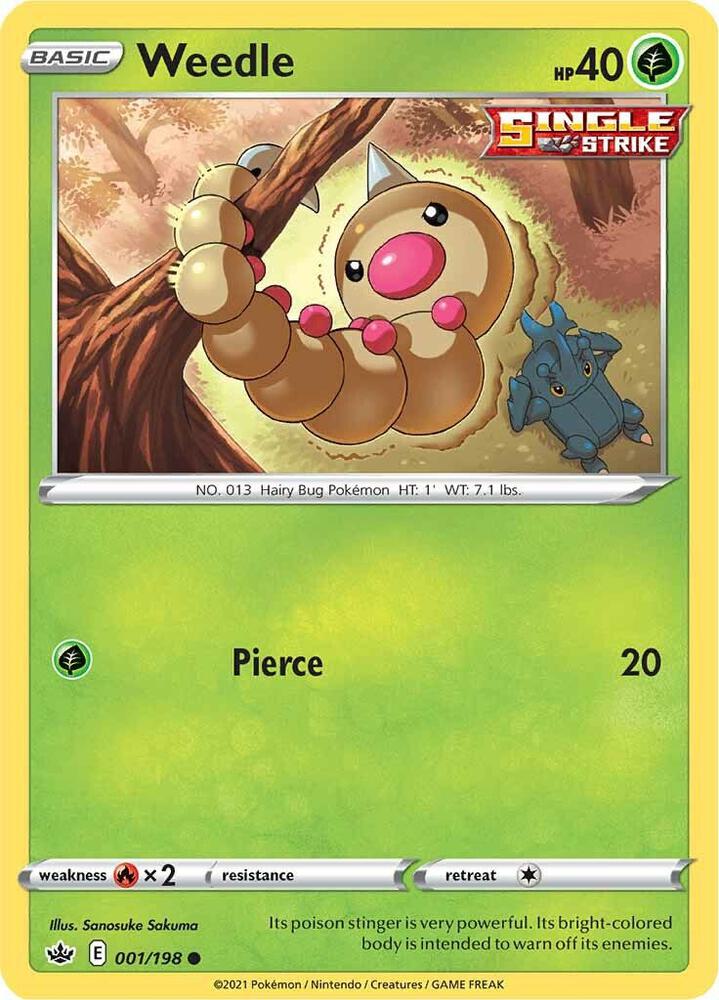 Pokemon Weedle 1/198 Chilling Reign