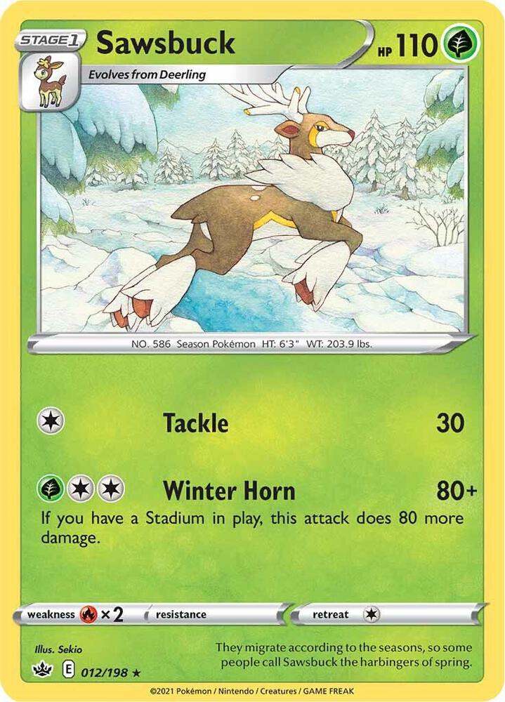Pokemon Sawsbuck 12/198 Chilling Reign