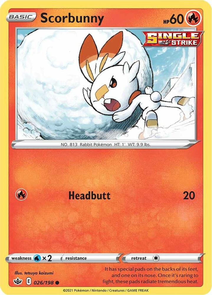 Pokemon Scorbunny 26/198 Chilling Reign