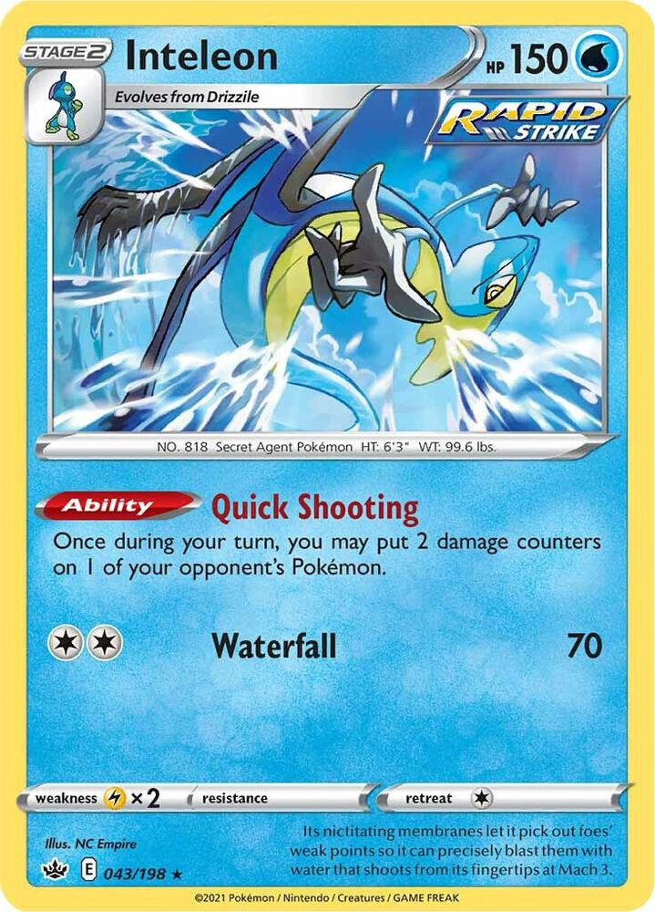 Pokemon Inteleon 43/198 Chilling Reign