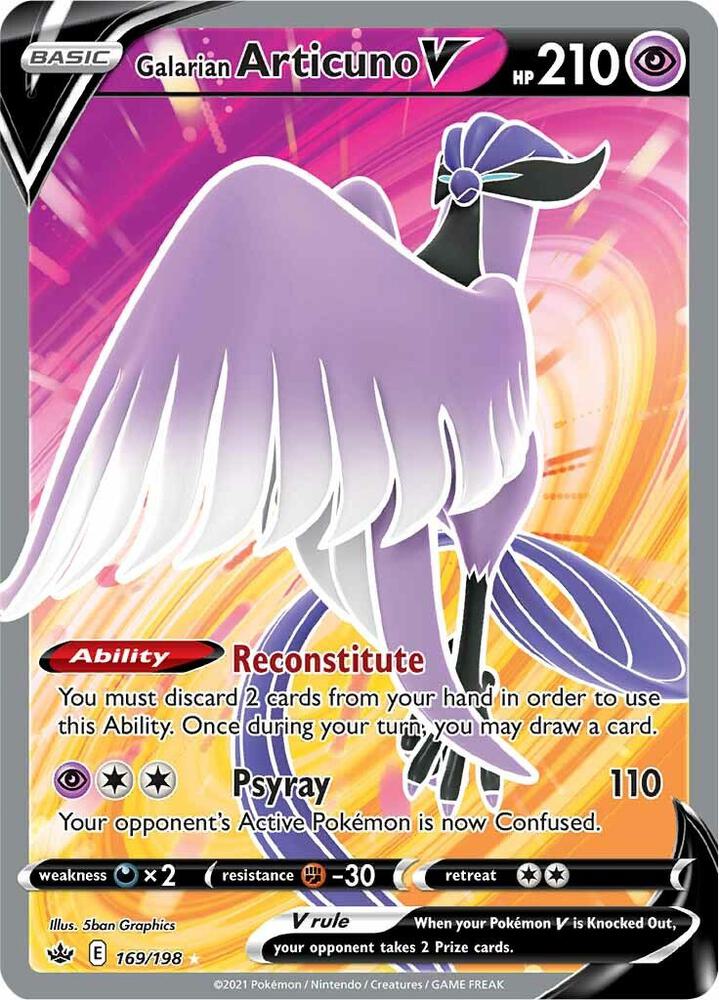 Pokemon Galarian Articuno V 169/198 Chilling Reign