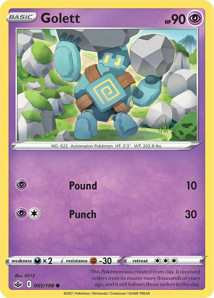 Pokemon Golett 65/198 Chilling Reign