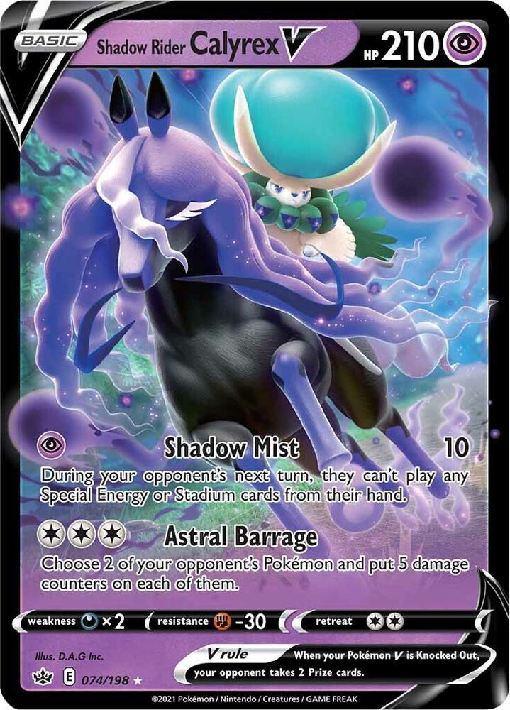 Pokemon Shadow Rider Calyrex V 74/198 Chilling Reign