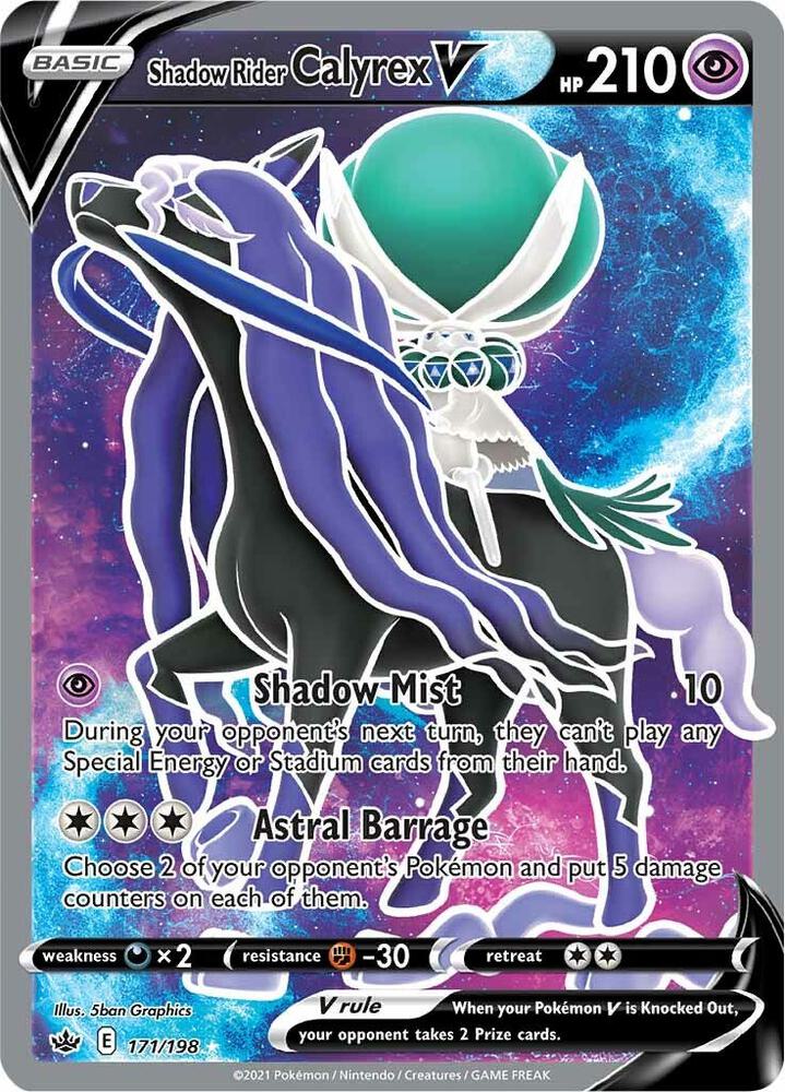 Pokemon Shadow Rider Calyrex V 171/198 Chilling Reign