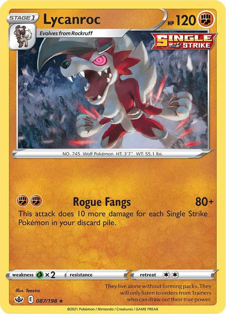 Pokemon Lycanroc 87/198 Chilling Reign