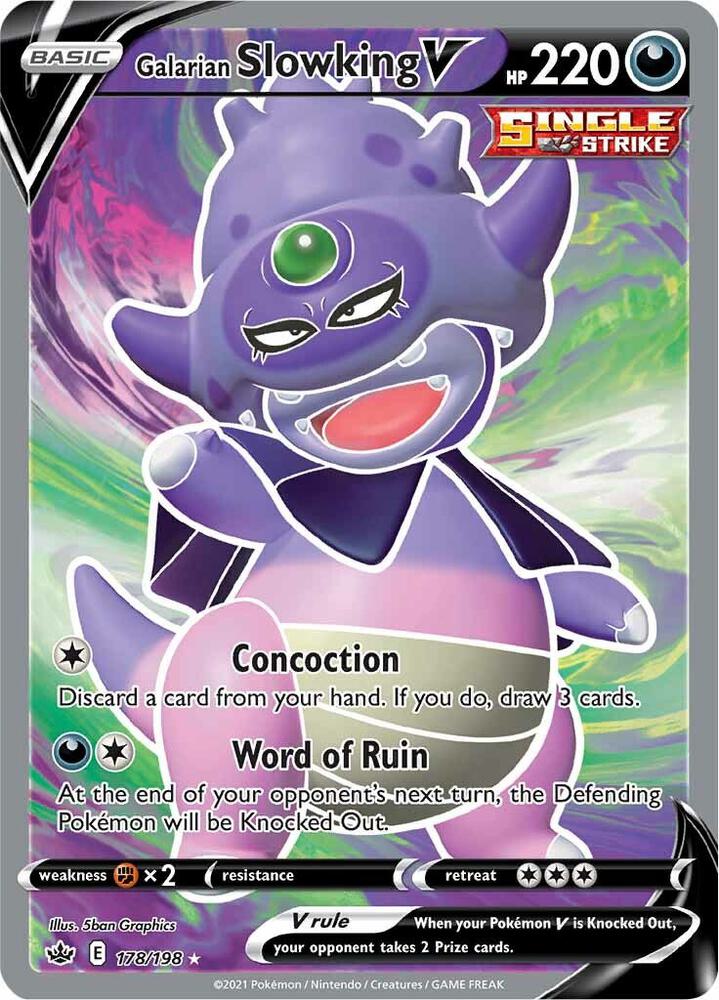 Pokemon Galarian Slowking V 178/198 Chilling Reign